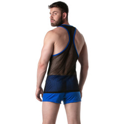 LEADER Débardeur en mesh TANK TOP Noir-Bleu